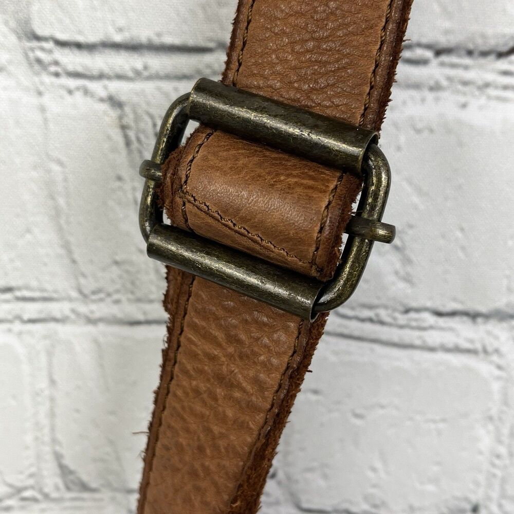 Harbour 2nd Leather Crossbody Bag Brown Magnetic Flap Zipper Pockets - Picture 7 of 11